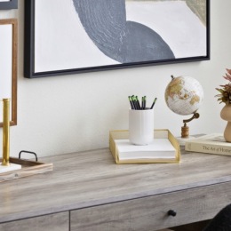 decor on a wooden table area