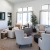 a living room with a large window